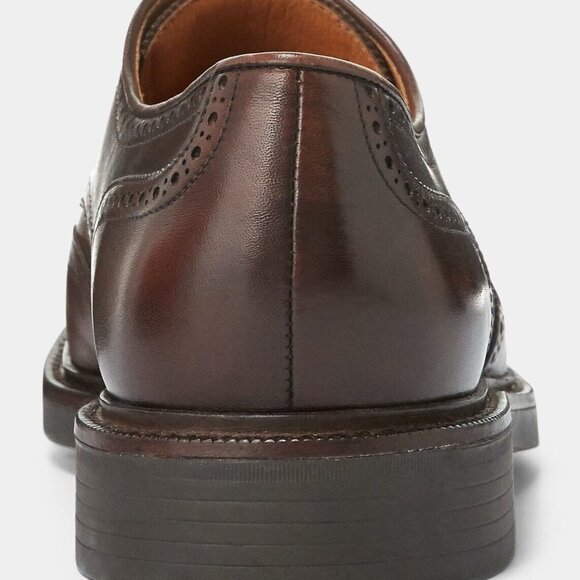 Polo Ralph Lauren Oxford Shoes Men's 12D Asher Wingtip Dark Brown Lace Up NWOB - Picture 6 of 9